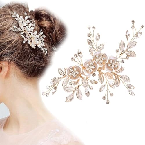 PALAY Flower Hair Clips for Women Bridal Hair Accessories for Women Wedding Rhinestones Handmade Metal Floral Hair Clip Headpiece for Bridal Bridesmaid Wedding Evening Party PALAY Flower Hair Clips for Women Bridal Hair Accessories for Women Wedding Rhinestones Handmade Metal Floral Hair Clip Headpiece for Bridal Bridesmaid Wedding Evening Party